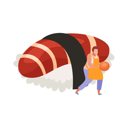 Flat Sushi Iconのイラスト素材