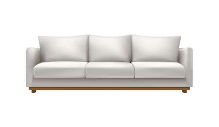 Realistic Sofa Illustrationのイラスト素材