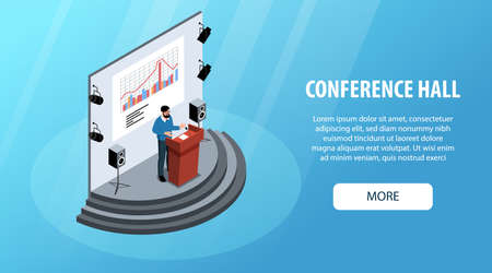 Conference Hall Horizontal Bannerのイラスト素材