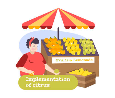 Citrus Flat Compositionのイラスト素材