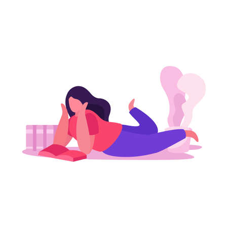 Reading Woman Illustrationのイラスト素材