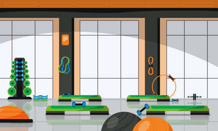 Gym Fitness Compositionのイラスト素材