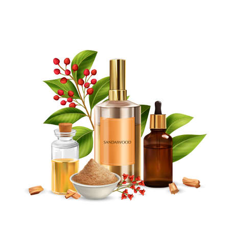 Sandalwood Products Realistic Compositionのイラスト素材