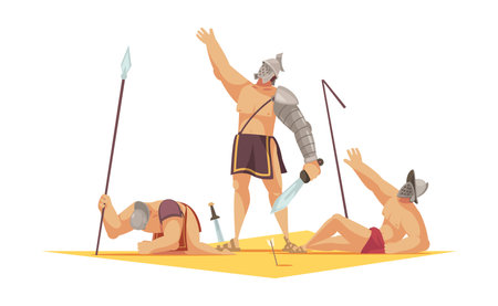 Gladiator Cartoon Compositionのイラスト素材