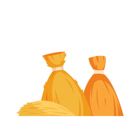 Haystacks Cartoon Iconのイラスト素材