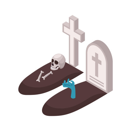 Halloween Isometric Compositionのイラスト素材