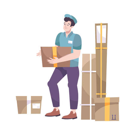 Postal Worker Illustrationのイラスト素材