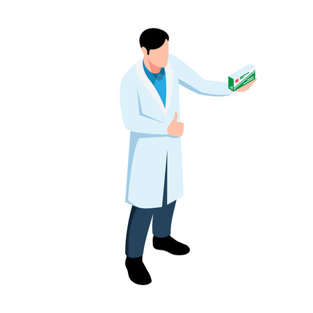 Isometric Pharmacist  illustrationのイラスト素材