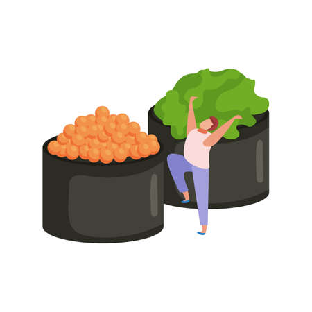 Sushi Flat Iconのイラスト素材