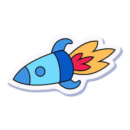 Rocket Doodle Stickerのイラスト素材