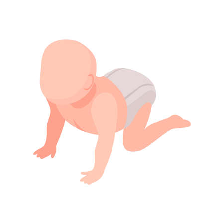 Baby Isometric Iconのイラスト素材