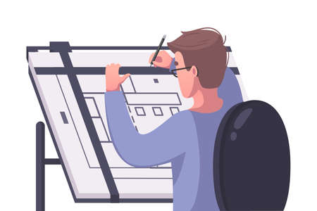 Cartoon Architect Illustrationのイラスト素材