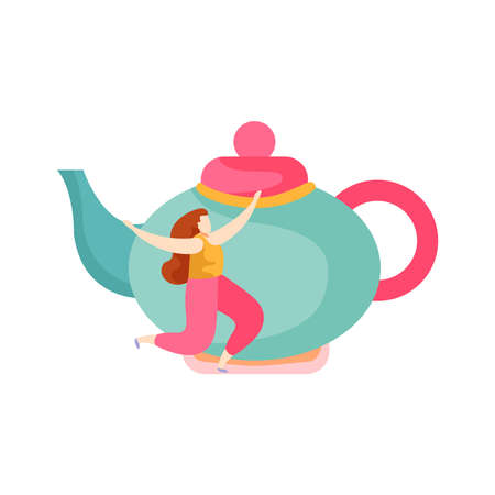 Teapot Flat Iconのイラスト素材