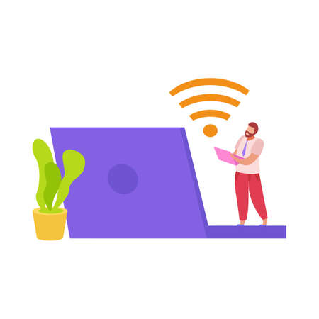 Wifi Flat Illustrationのイラスト素材