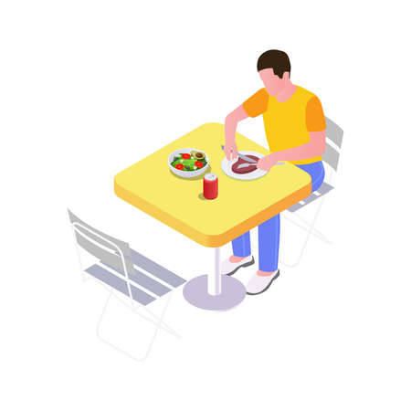 Man Having Dinnerのイラスト素材