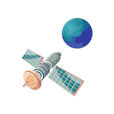 Satellite Flat  illustrationのイラスト素材