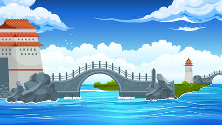Bridges Landscape Compositionのイラスト素材