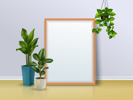 Realistic House Plantsのイラスト素材