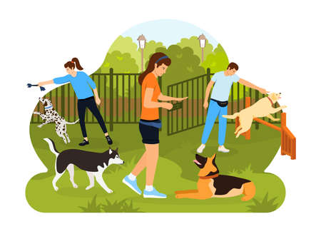 Dog Training Playground Compositionのイラスト素材