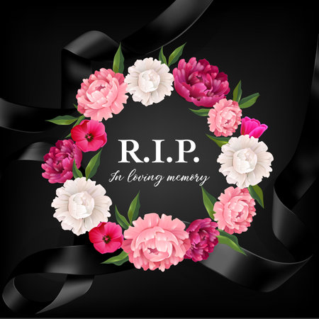Loving Memory Flowers Compositionのイラスト素材