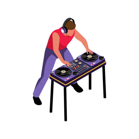 Dj Isometric Iconのイラスト素材