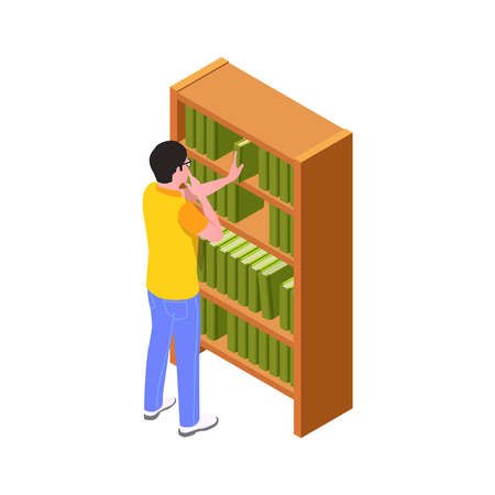Library Isometric Illustrationのイラスト素材