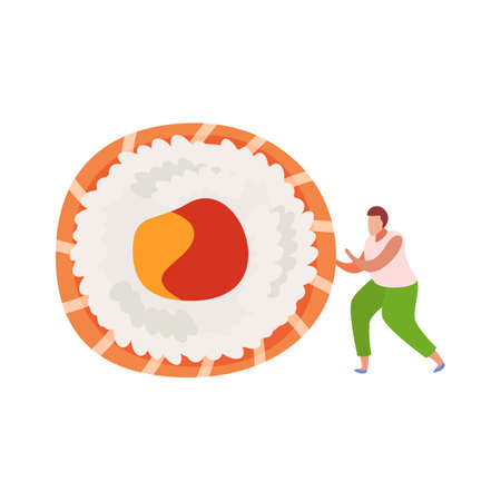 Flat Sushi Iconのイラスト素材