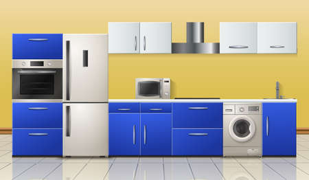 Household Appliances Realistic Kitchenのイラスト素材
