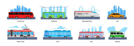 Public Transport Design Concept Setのイラスト素材
