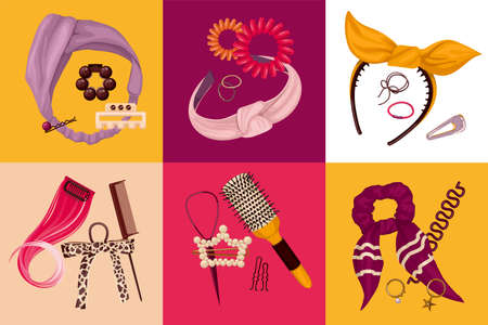 Hairdressers Items Design Conceptのイラスト素材