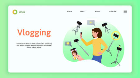Vlogging Landing Page Compositionのイラスト素材