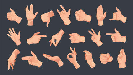 Hand Gestures Icon Setのイラスト素材