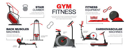 Gym Fitness Infographicのイラスト素材