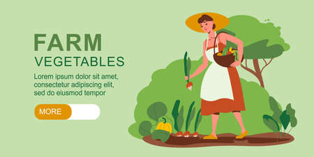 Farm Horizontal Bannerのイラスト素材