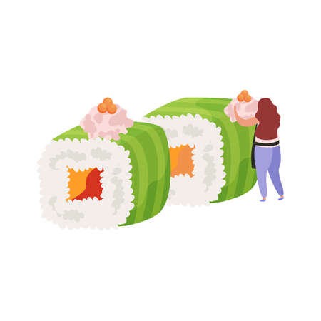 Sushi Flat Iconのイラスト素材
