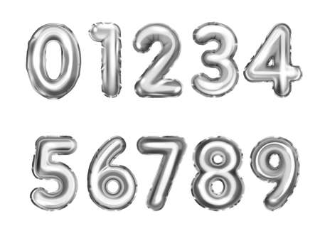 Realistic Balloon Numbersのイラスト素材
