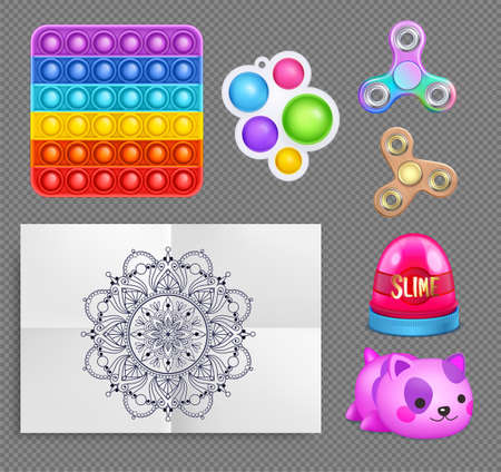 Antistress Toys Setのイラスト素材