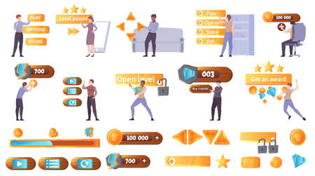 Game Buttons Icon Setのイラスト素材