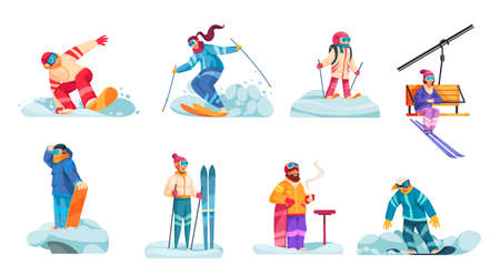 Winter Ski Vacations Compositionsのイラスト素材