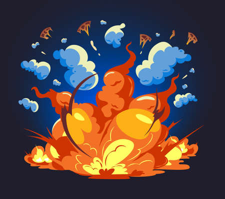 Cartoon Explosion Illustrationのイラスト素材