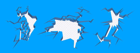 Cracked Holes Setのイラスト素材
