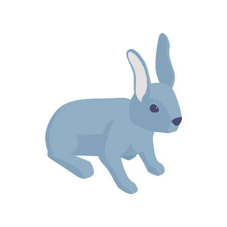 Rabbit Isometric Illustrationのイラスト素材