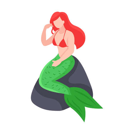 Isometric Mermaid Illustrationのイラスト素材