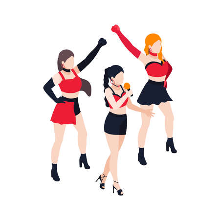 Isometric Pop Band Illustrationのイラスト素材