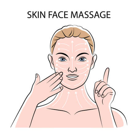 Skin Face Massage Vector Illustrationのイラスト素材