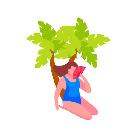 Relax Under Palm Compositionのイラスト素材