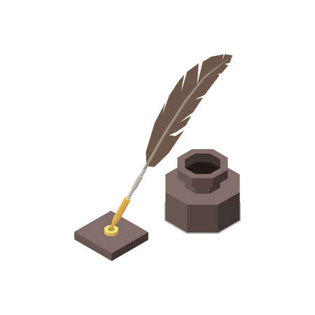 Feather Pen Notary Compositionのイラスト素材