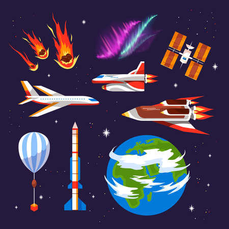 Earth Atmosphere Icon Setのイラスト素材