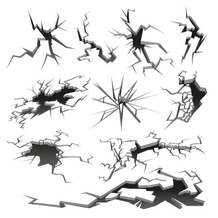 Cracked Holes Setのイラスト素材