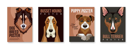 Dogs Posters Setのイラスト素材